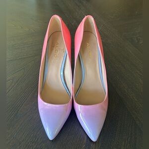 Aldo Pink and Purple Ombré Patent Leather Gradient Heels Size 6